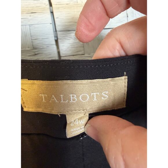 Talbots women’s trousers, black curvy cut minimalist career wear plus size - Picture 4 of 13